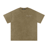 Death Samurai - Snow Washed Oversized Cotton T-Shirt - Grey Green