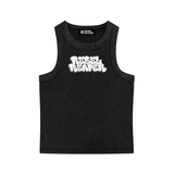 Bubble Font Logo - Snow Washed Tank Top - Black