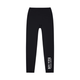Metal Font - High-Waisted Gym Leggings - Black