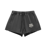 Rebel Reaper Logo - Raw Edge Drawstring Womens Shorts