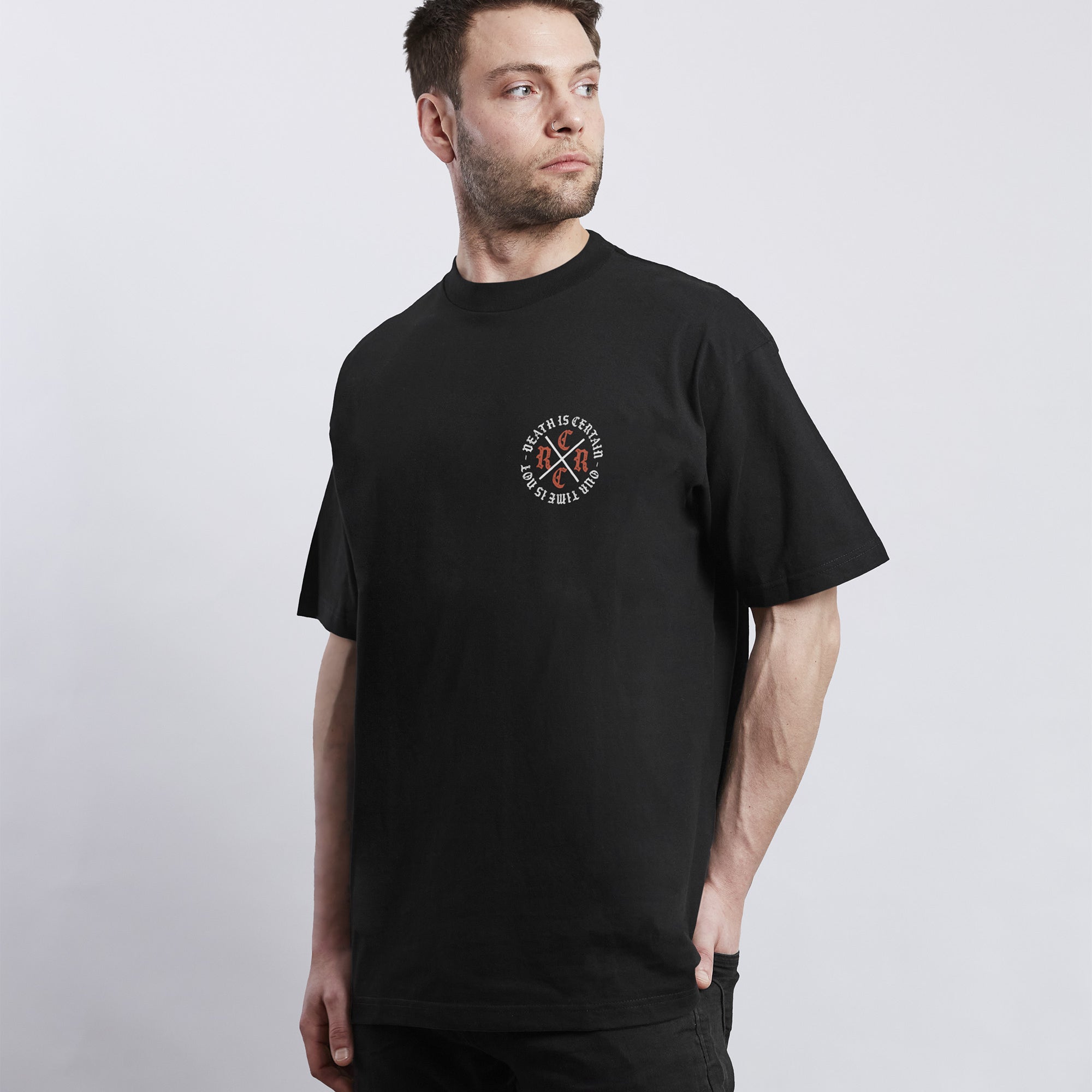 TEE3DeathIsCertainmodelfrontPrintMockup.jpg